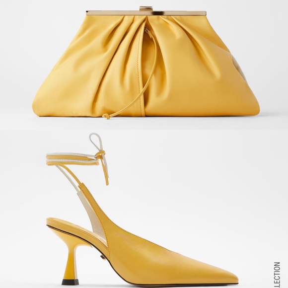 Zara heeled leather mules and matching handbag - Picture 1 of 15